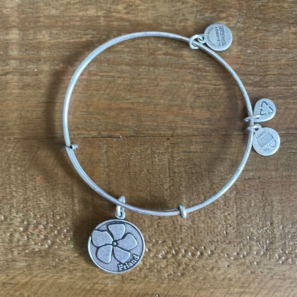 Alex and Ani silver friend bangle.